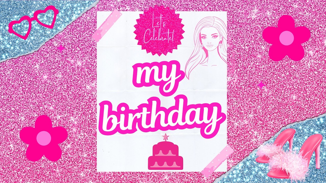 Pink Girly Glam Birthday Party Screen 💖 Wallpaper with Spinning Flowers | 2 Hour Party Background