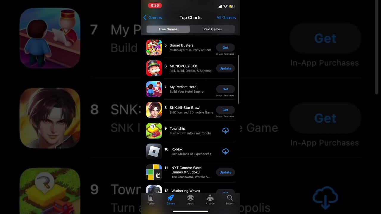 Current Top Free Games in the App Store 🤯 #gaming #apple #appstore #freegames #topgames #starwars