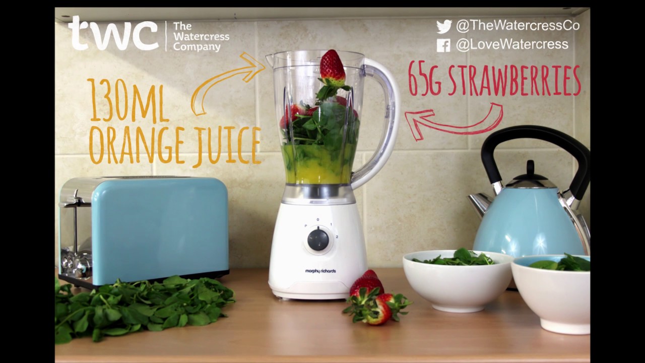 Watercress, Orange and Strawberry Smoothie Stop Motion