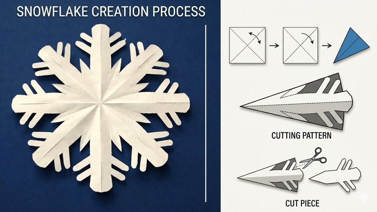 Easy Paper Snowflake Tutorial ❄️ | ቀላል የወረቀት በረዶ አበባ መስራት (DIY Winter Craft)