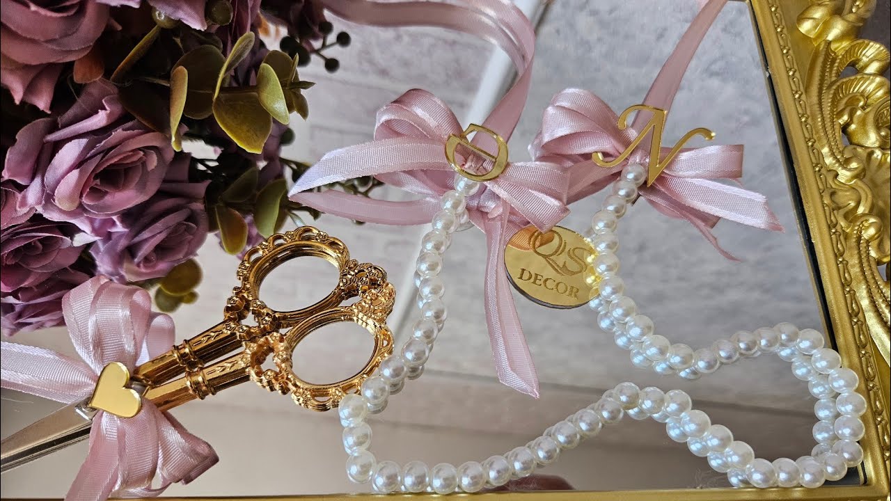 𝓔𝓷𝓰𝓪𝓰𝓮𝓶𝓮𝓷𝓽 𝓓𝓪𝔂 💍 | Nişan qayçısı & üzük lentləri hazırlanması #qs_decor
