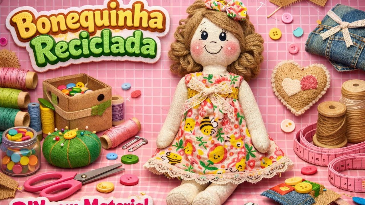 Bonequinha de Pano com Material Reciclado ♻️ | Passo a Passo Fácil