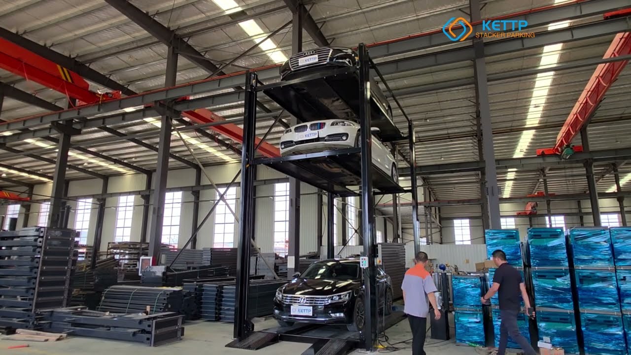 4E Economical Quad Car Stacker Lift by KETTP