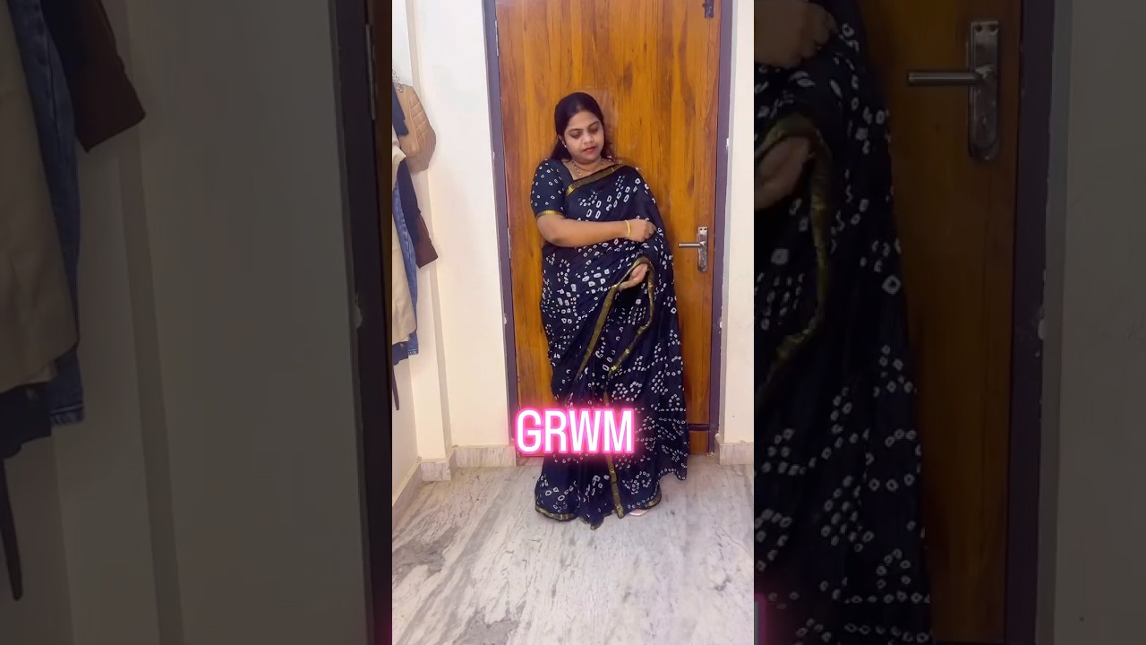 GRWM saree edits #trending #viralvideo #sareestyling #saree #look #shorts #styling #minivlog #telugu