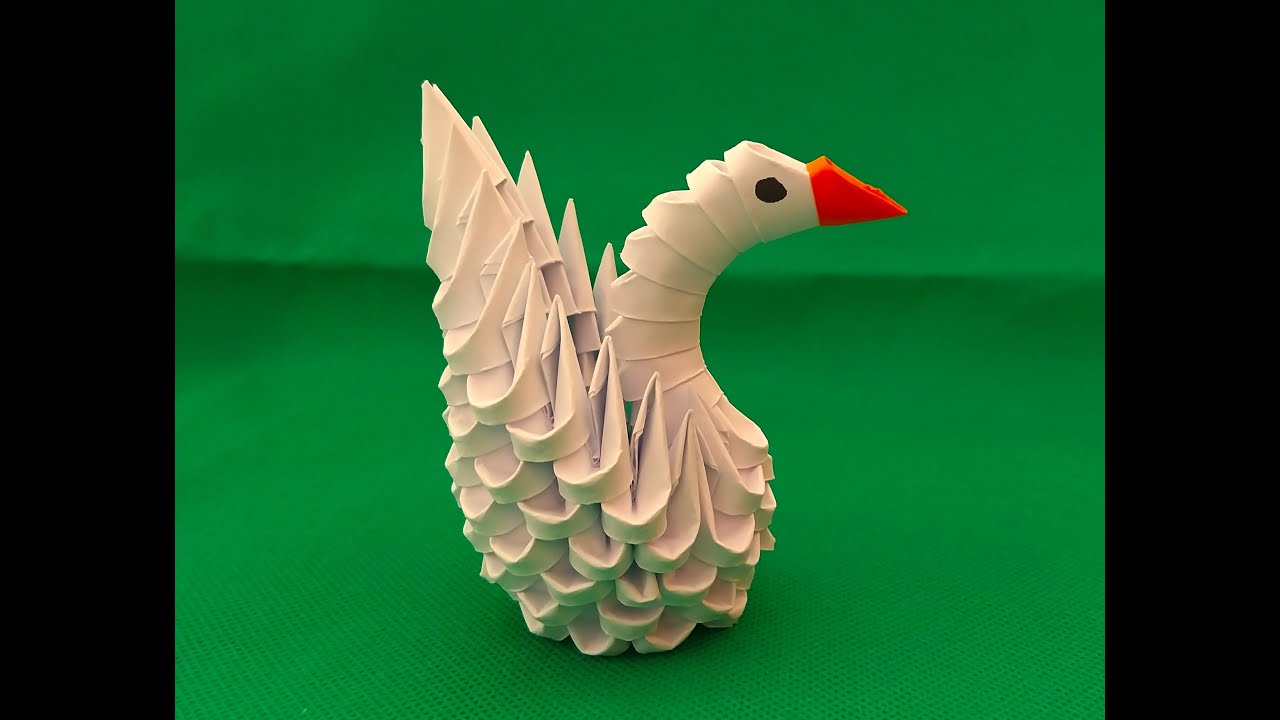 Easy 3D Origami Small Swan | 88 Pieces Beginner Tutorial
