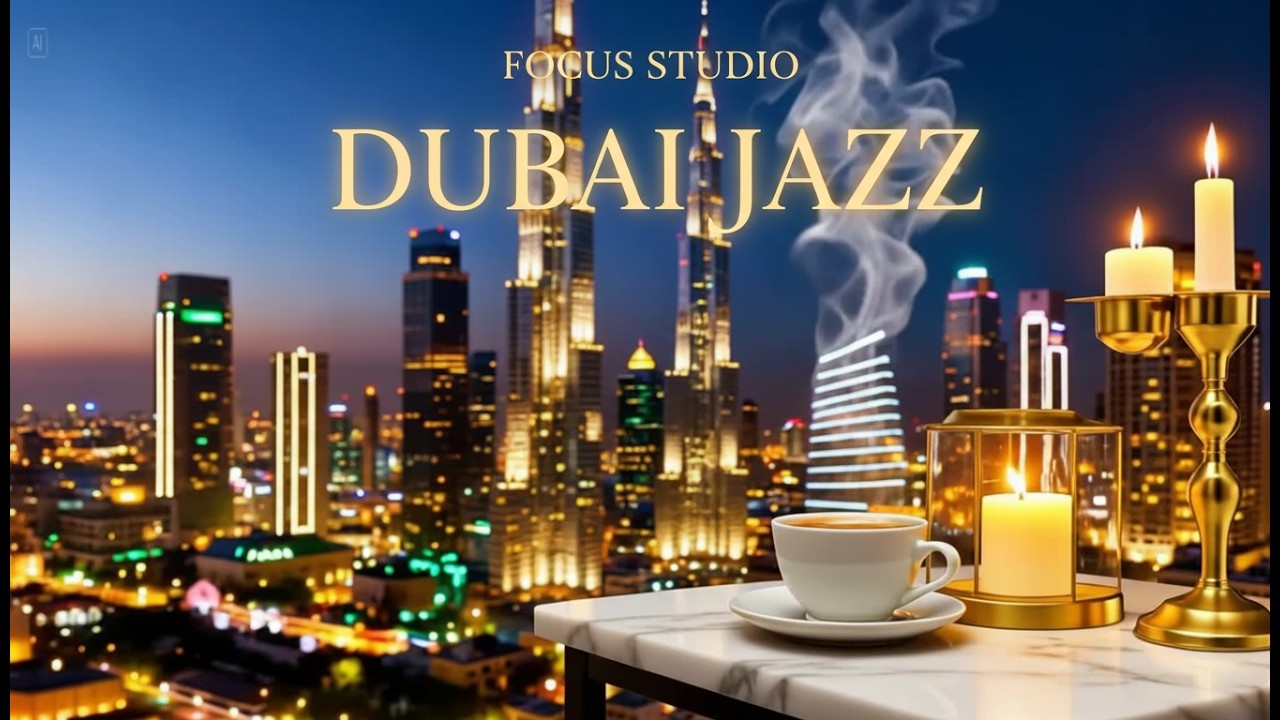DUBAI JAZZ – Burj Khalifa Skyline | Luxury Night Jazz for Focus & Work