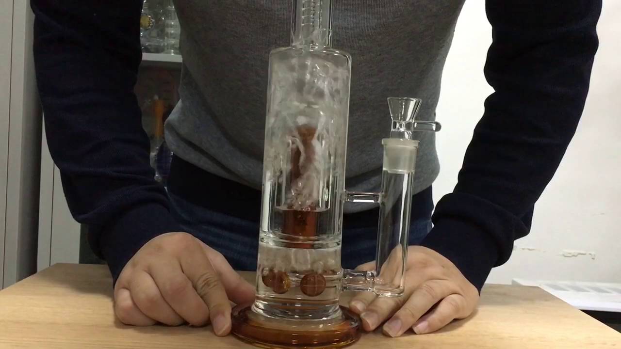 glass water pipes glass Hookahs shisha with gear perc and vertical tube perc