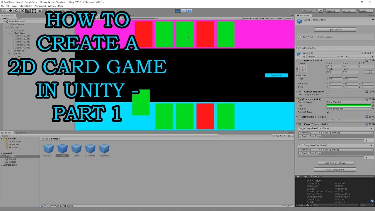 How to Create a 2D Card Game in Unity - Part 1 (Setup and Basic Game Architecture)