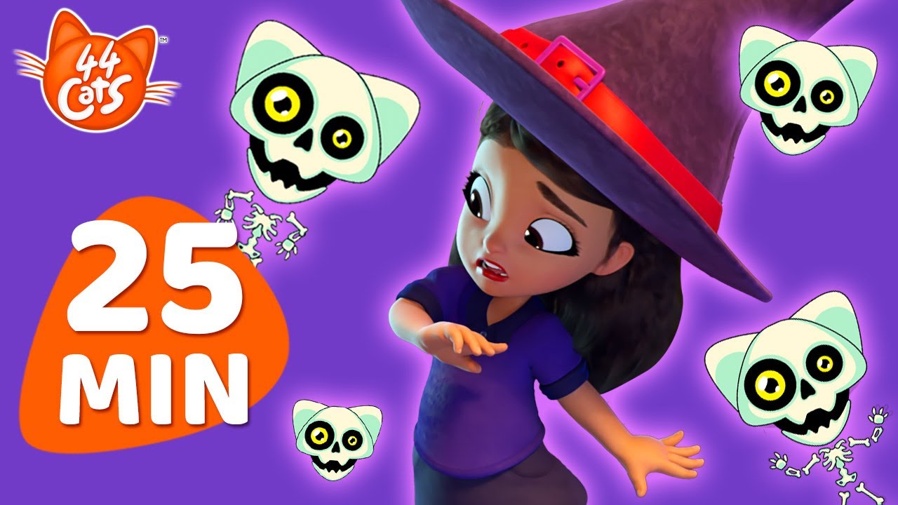 44 Kedi | +25 DAK | Bu Cadılar Bayramı gecesi! 🖤🧡 | Çocuklar için Çizgi film ve şarkılar