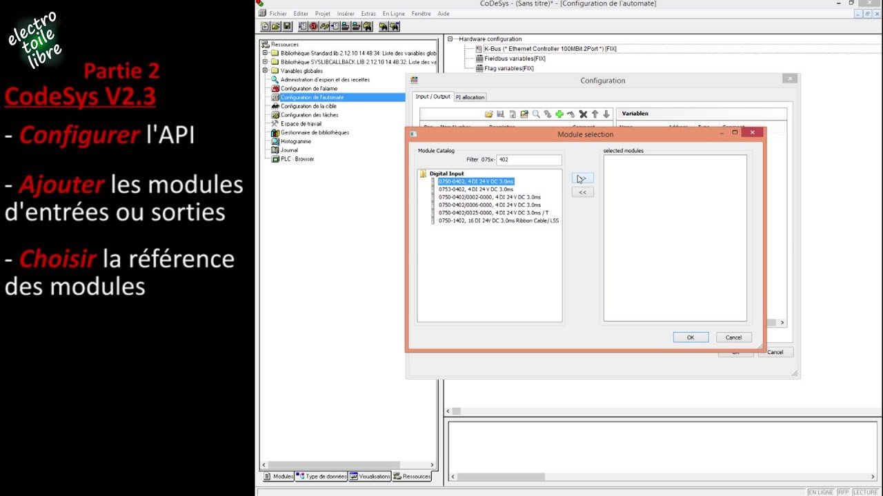 CodeSys - Configuration de l'automate Partie 2