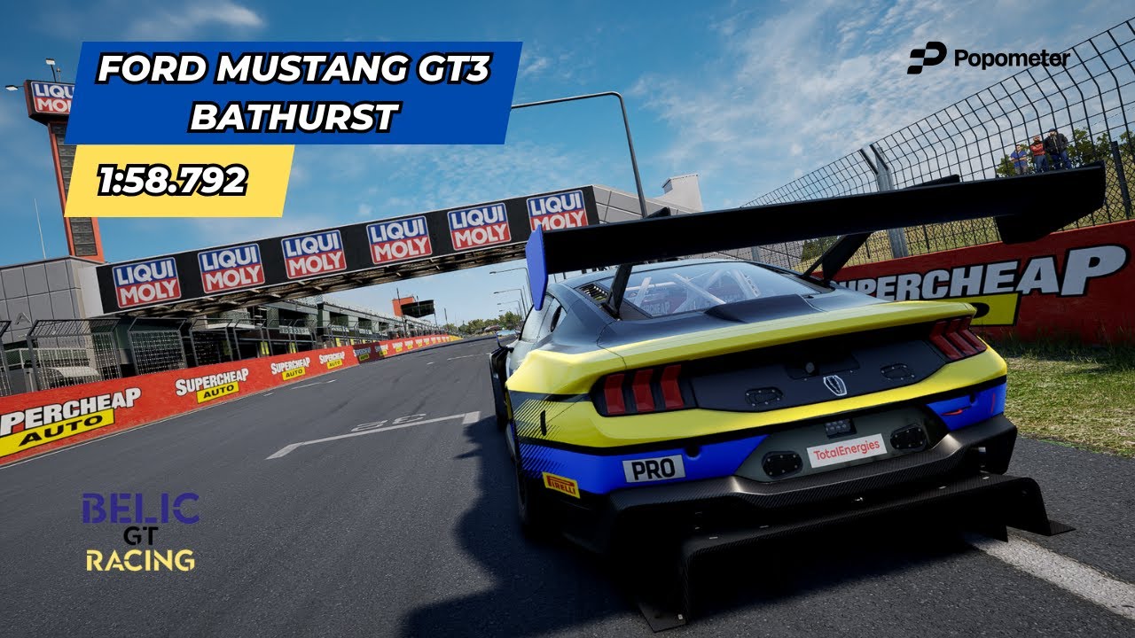 Bathurst 1:58.792 - Ford Mustang GT3 - ACC v1.10.3 LFMHL - Data Pack in the description