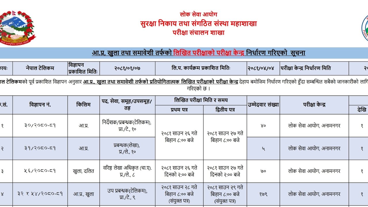 Nepal Telecom Exam Center 2081 #examcenter #nepaltelecom