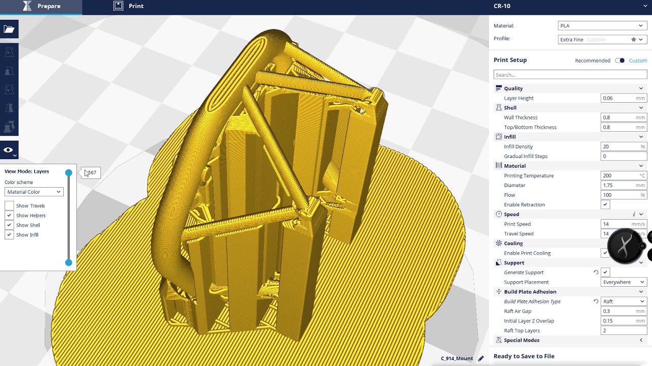 First CURA 2.7 STL to Gcode
