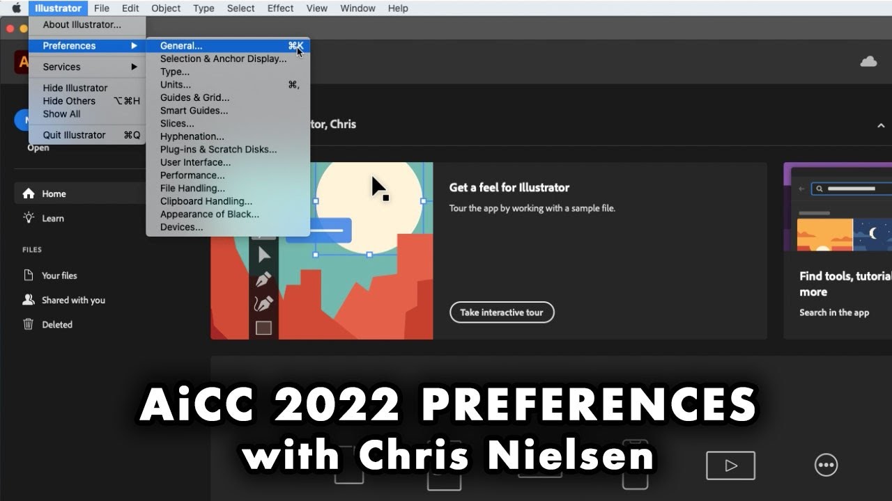 Adobe Illustrator CC 2022 Preferences and Workspace
