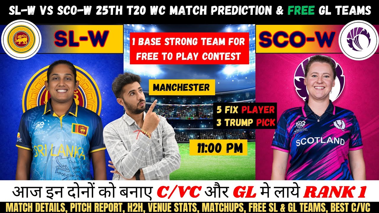 SL-W vs SCO-W Dream11 Predictions, Sri Lanka Women vs Scotland Women 25th T20I Analysis & Dream11