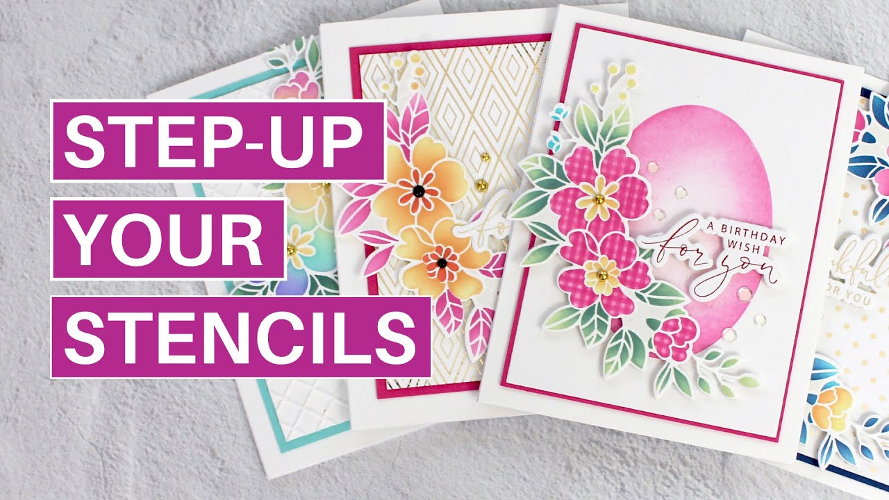STEPPED-UP Stencils: Curved Floral Bundle with Gina K Designs