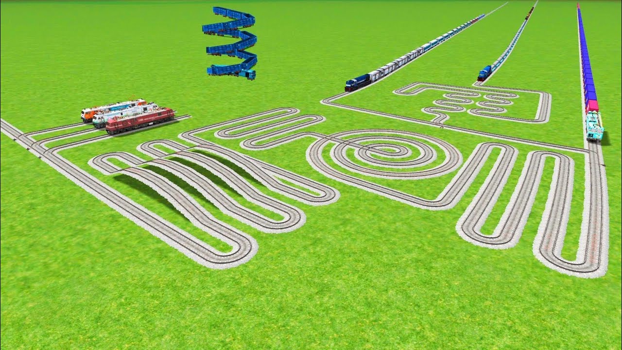 SEVEN RAILS CROSSING AT SQUARE RAILROAD TRACKS BUMPY RAILROAD TRACK ZIG ZAG TRACKS RAILWORK RAILROAD