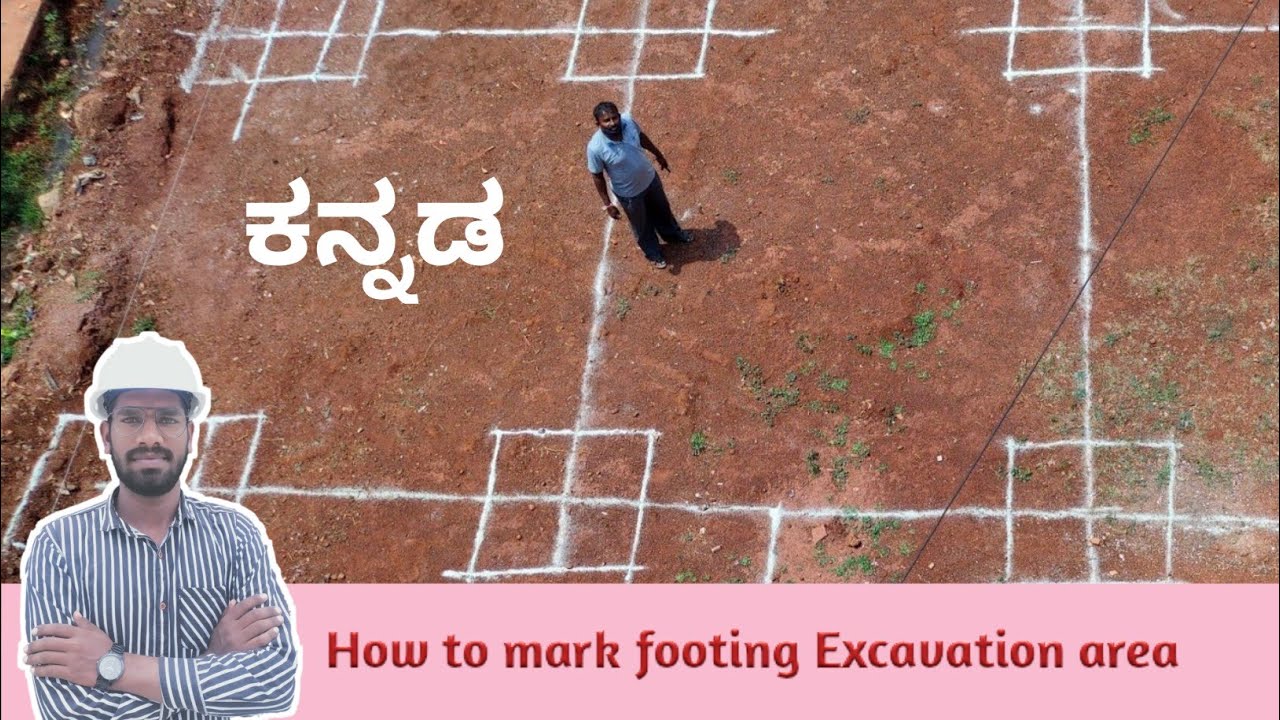 How to mark footing area in site / Footing area marking kannada / Footing / @sajandesigns