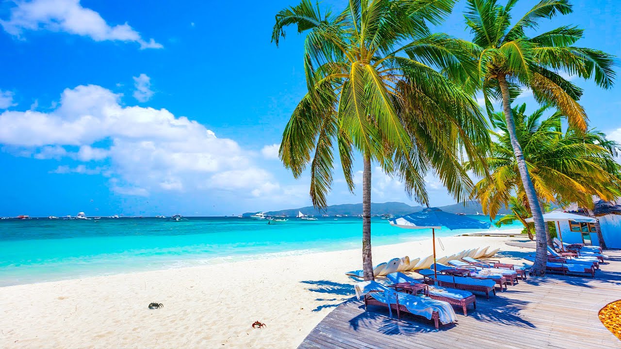 Relaxing Beach Ambience with Positive Bossa Nova Music & Ocean Waves for a Tranquil Start