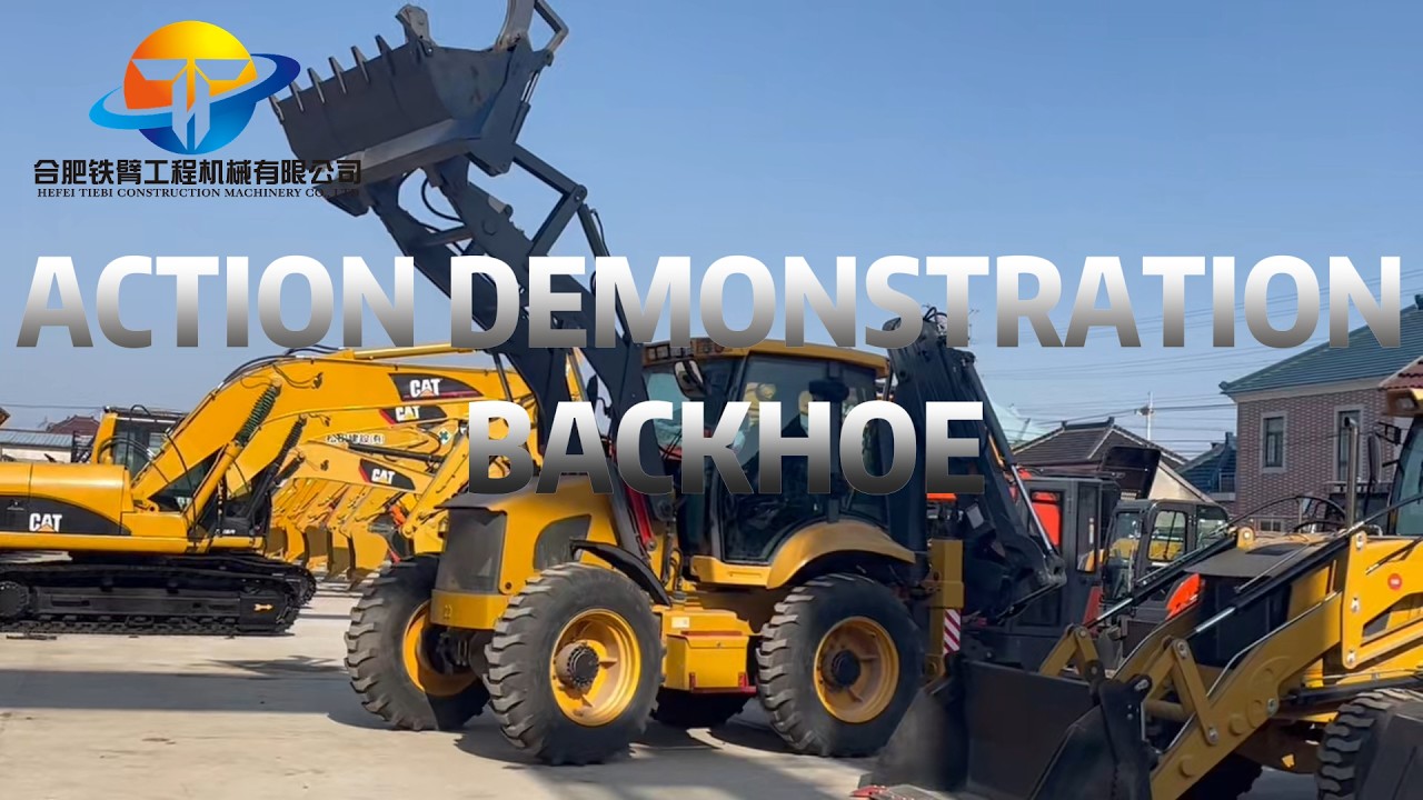 The backhoe machine is being demonstrated