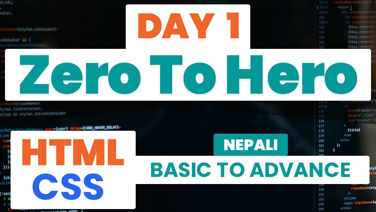 HTML CSS  in Nepali Day 01 Beginner to Advance, Web Design Course  |  Become exports in HTML CSS.