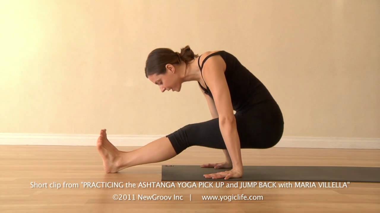Practicing the Ashtanga Yoga Pick Up and Jump Back with MARIA VILLELLA: Straight Legs practice