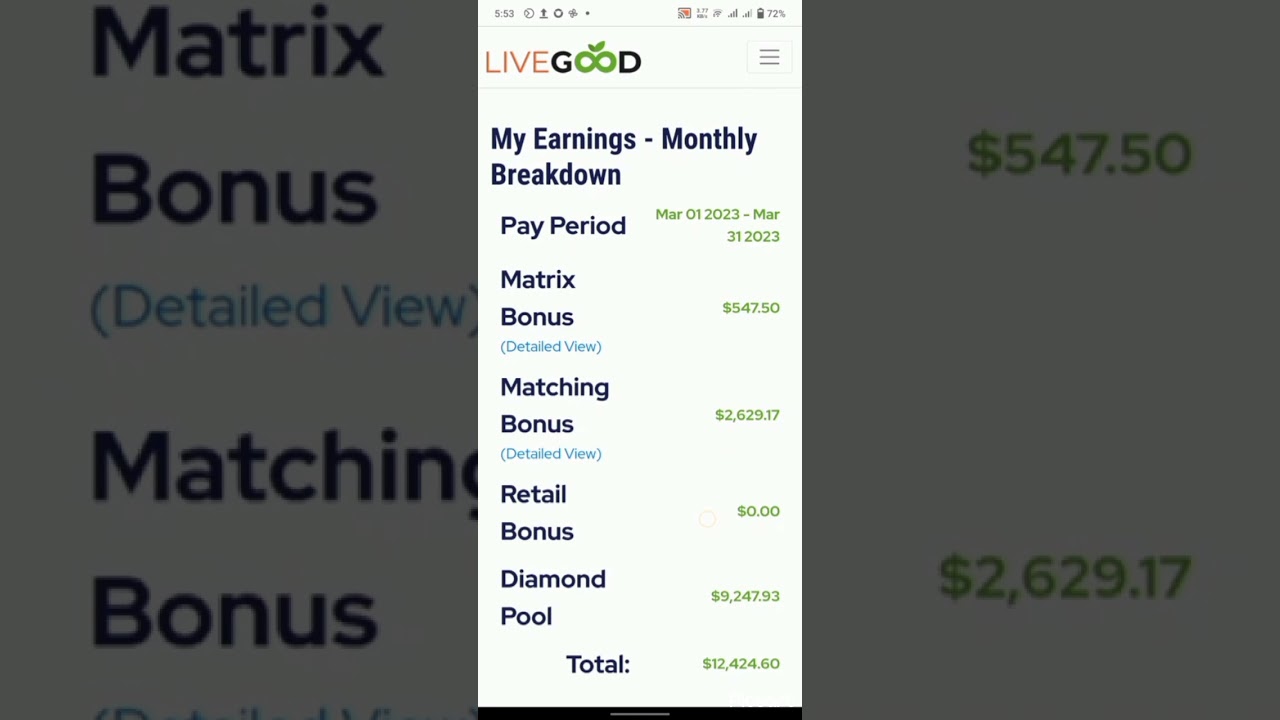 LiveGood Weekly Payment Testimony