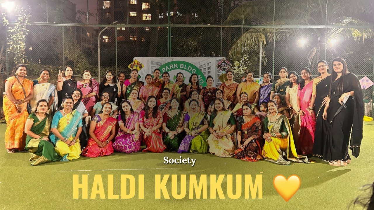 Haldi Kumkum Function in Our Building | Beautiful Ladies | Dance, Games & Sanskriti Walk 💛 