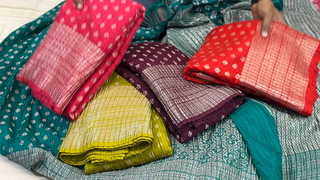 EP-1 HMT Enterprises ❤️ Banarasi Semi Satin Silk Sarees / Factory Wholesale Rate From
