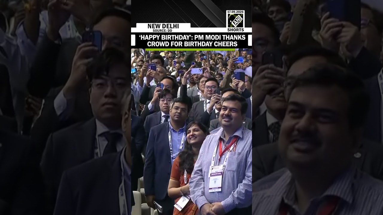 MOMENT: PM Modi &lsquo;Thanks&rsquo; crowd for birthday cheers at SEMICON India 2026