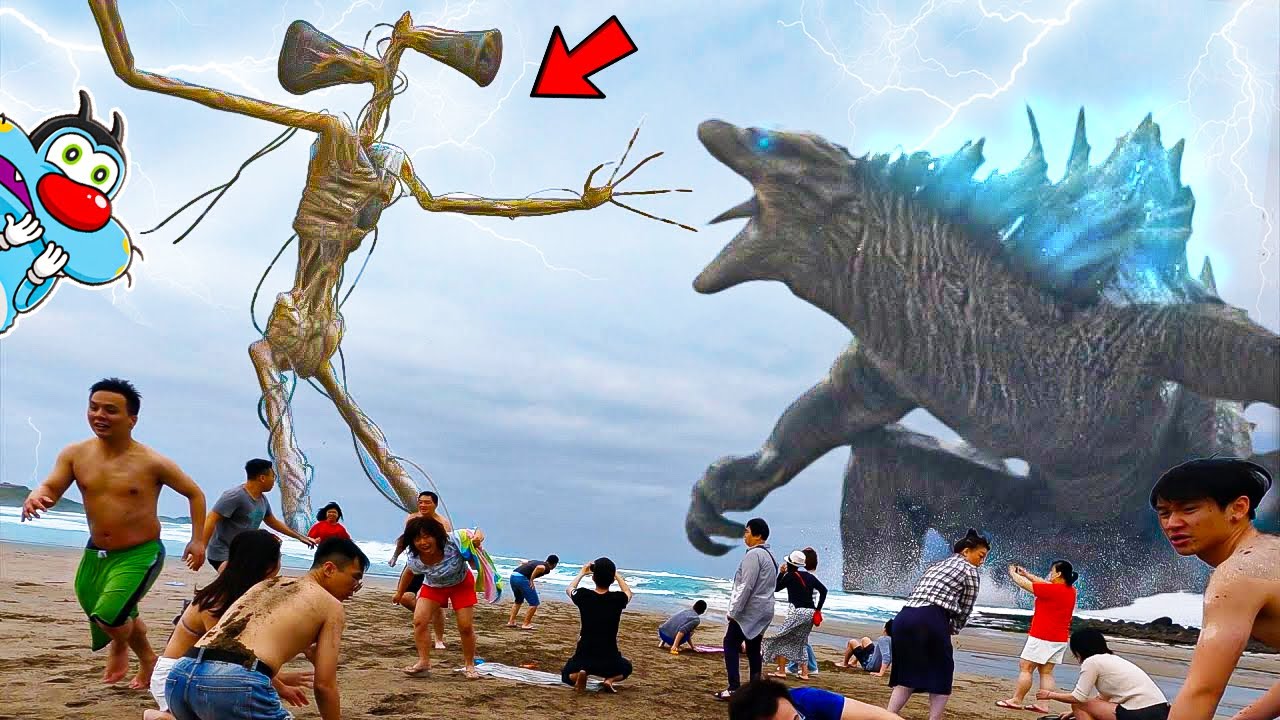 Godzilla vs Sirenhead Crazy Real Life Fight @葉式特工Yes Ranger