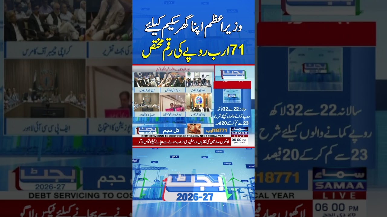 Budget 2026&ndash;27: Rs71 Billion Allocated for Prime Minister&rsquo;s Apna Ghar Scheme | Samaa TV