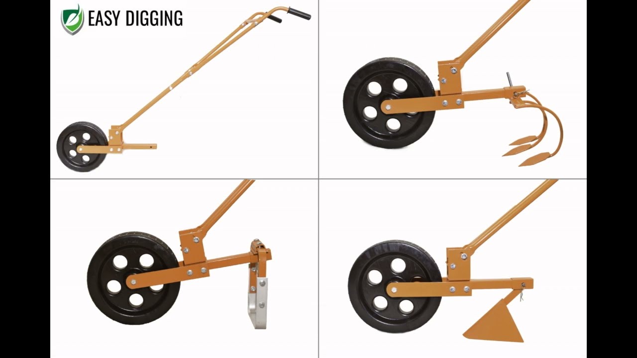 The Euro wheel hoe comes with these three attachments. Overview