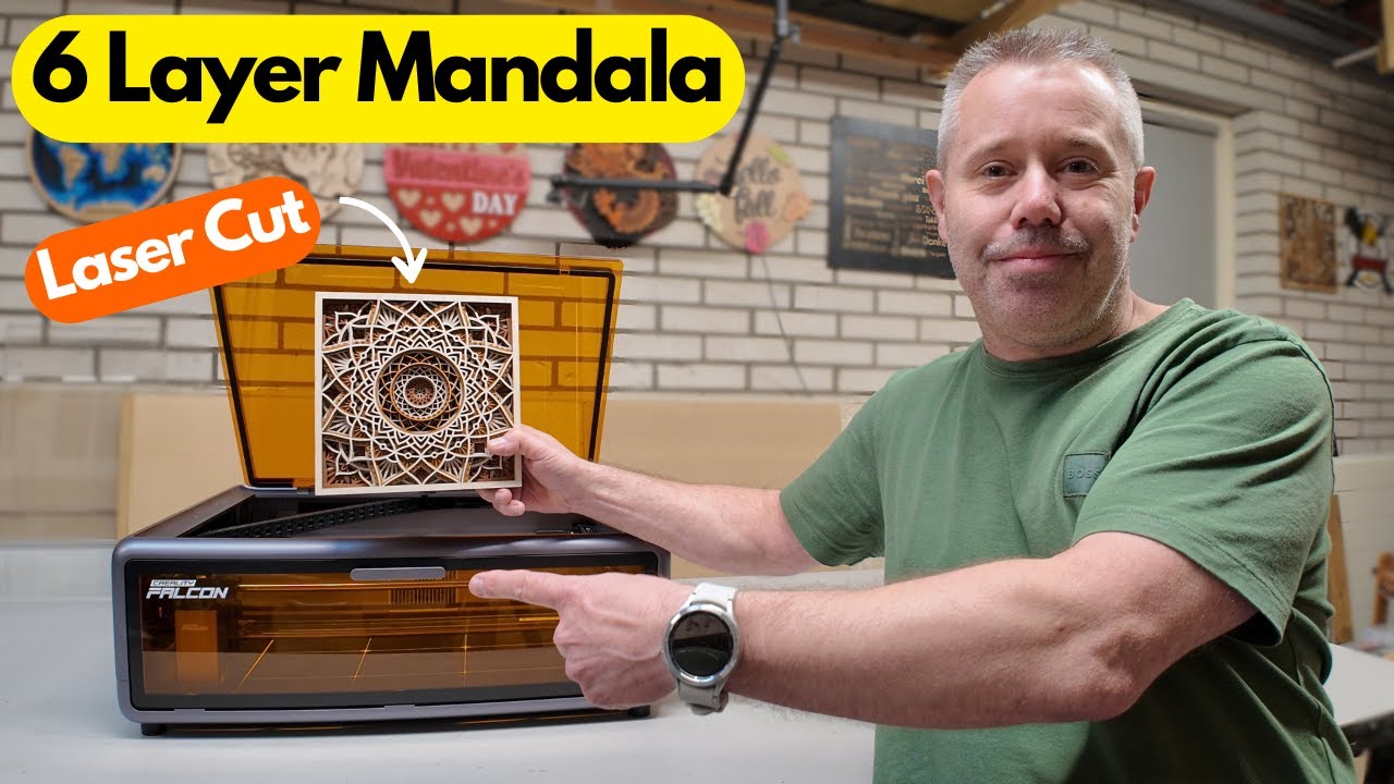 Laser Cut 6 Layer Madala | Falcon A1 #laser #laserengraving #diy