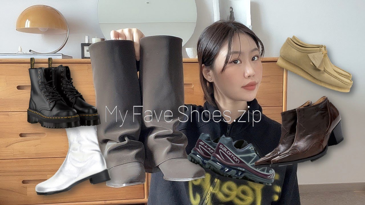 신발 모음zip.패션하울👢믓쨍이 만들어주는 겨울 부츠 코디 •여자 운동화 추천 | 지끼루 JIKKIROO