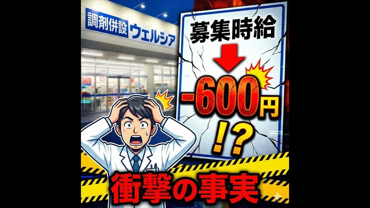 ウェルシアの募集時給が600円マイナス？