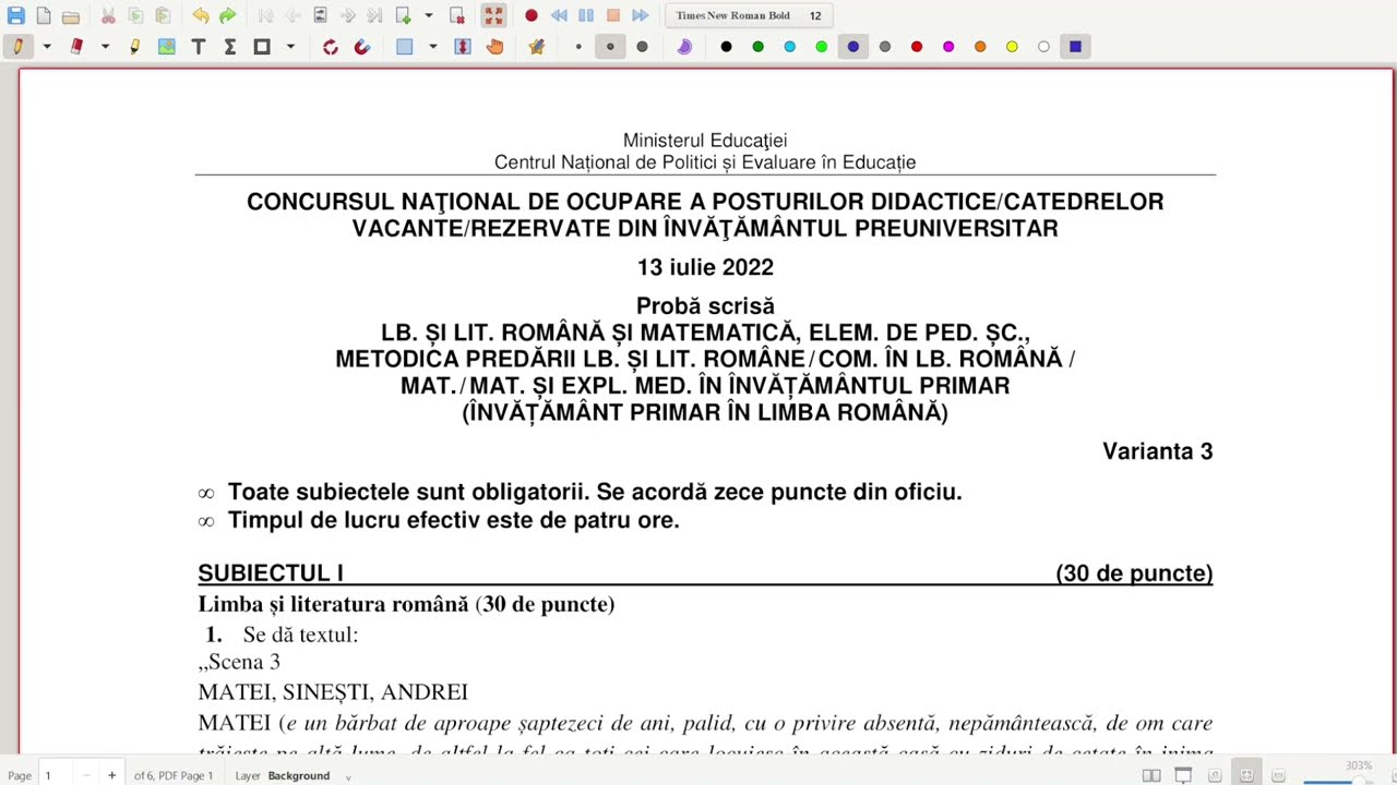 Subiectul de  Matematică, de la Examenul de Titularizare  în Invățământul Primar, 2022