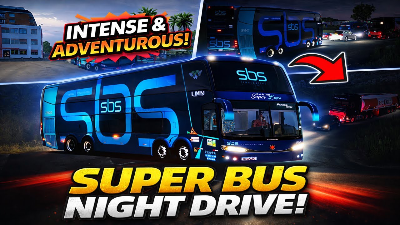 INSANE Double Decker Bus Night Drive in ETS2 | Realistic Long Route Gameplay
