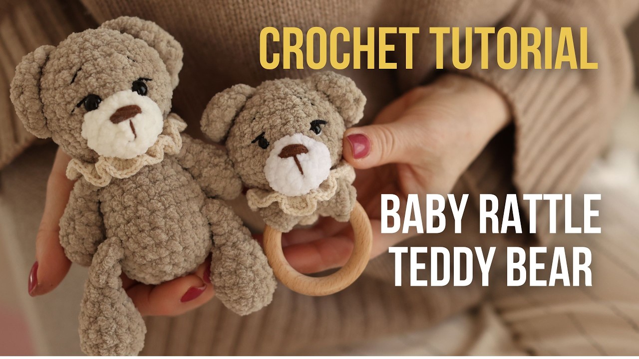 Crochet Bear Rattle Tutorial 🧸 | Baby Rattle Amigurumi (Step-by-Step)