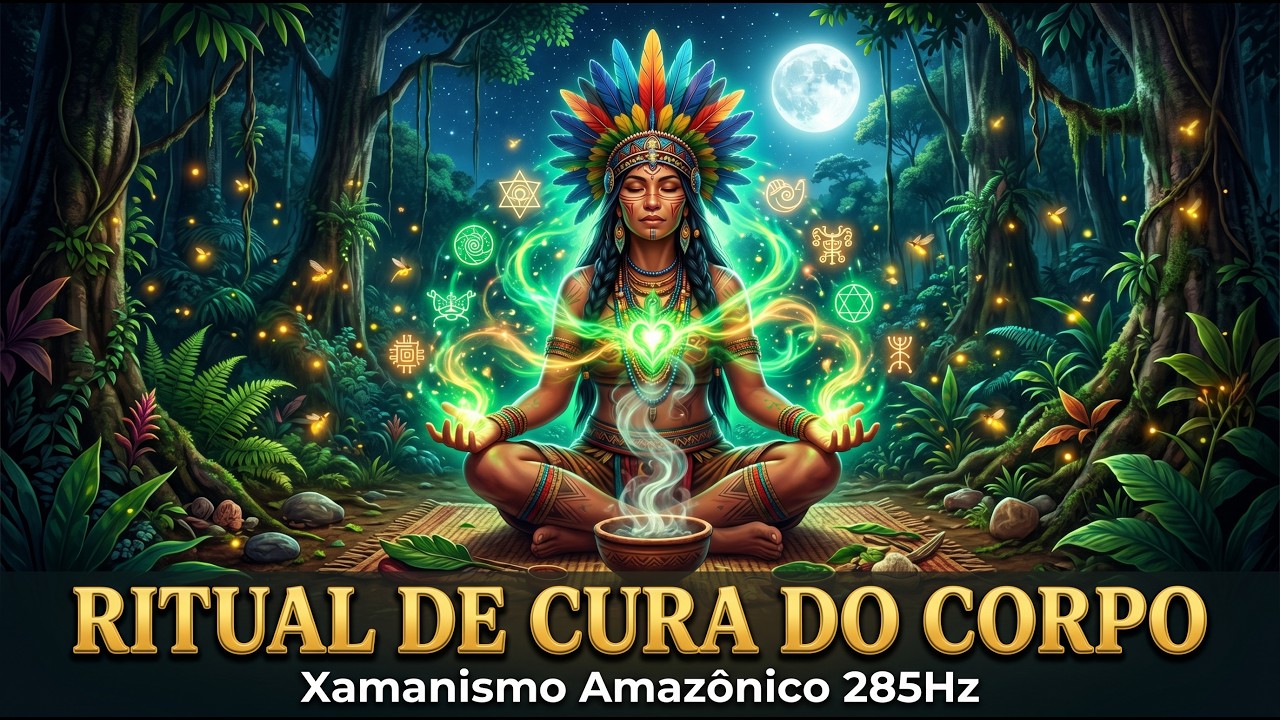 CURA DO CORPO F&Iacute;SICO AGORA | Ritual Xam&acirc;nico Amaz&ocirc;nico 285Hz | Regenera&ccedil;&atilde;o | Sa&uacute;de Profunda 23 Min