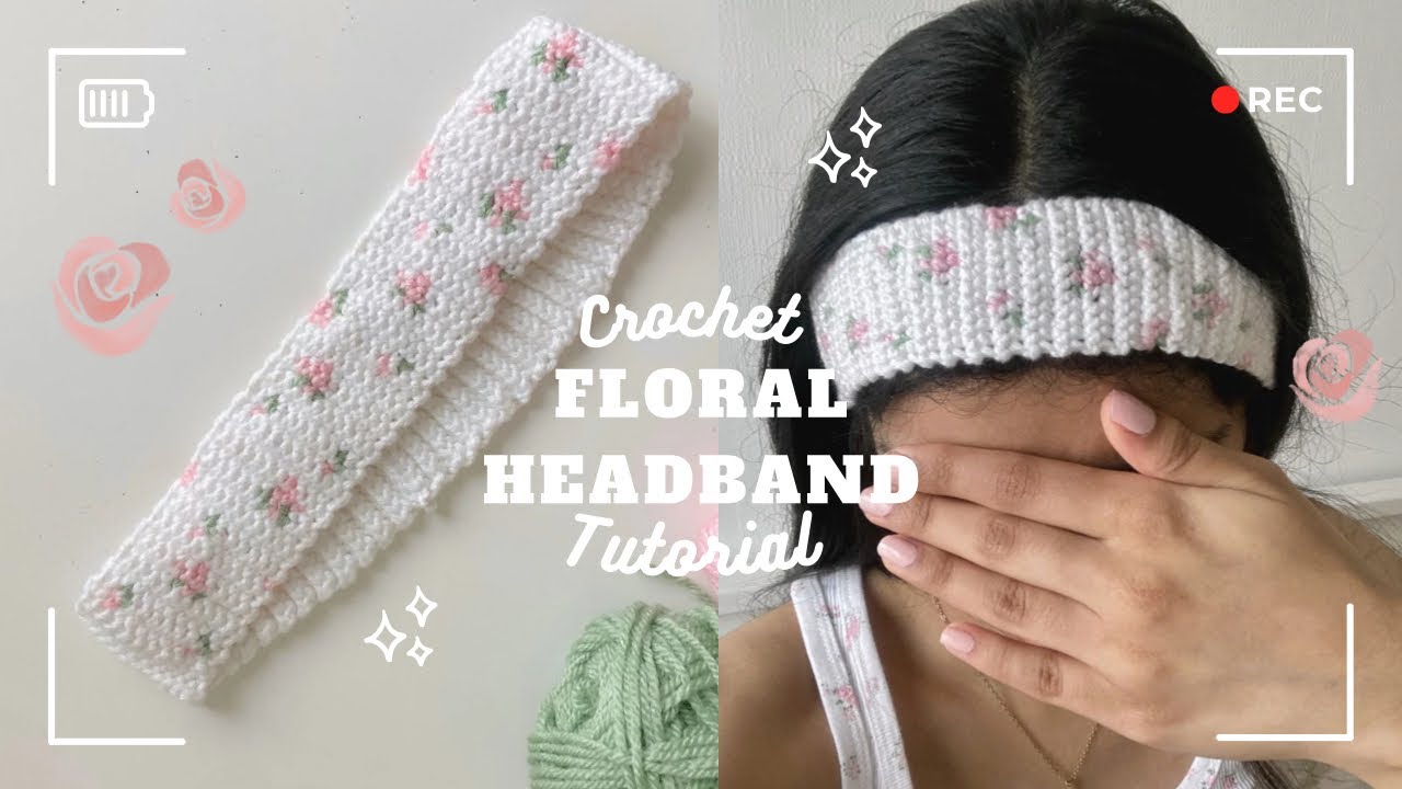 Crochet Floral Headband tutorial 🌷🌸
