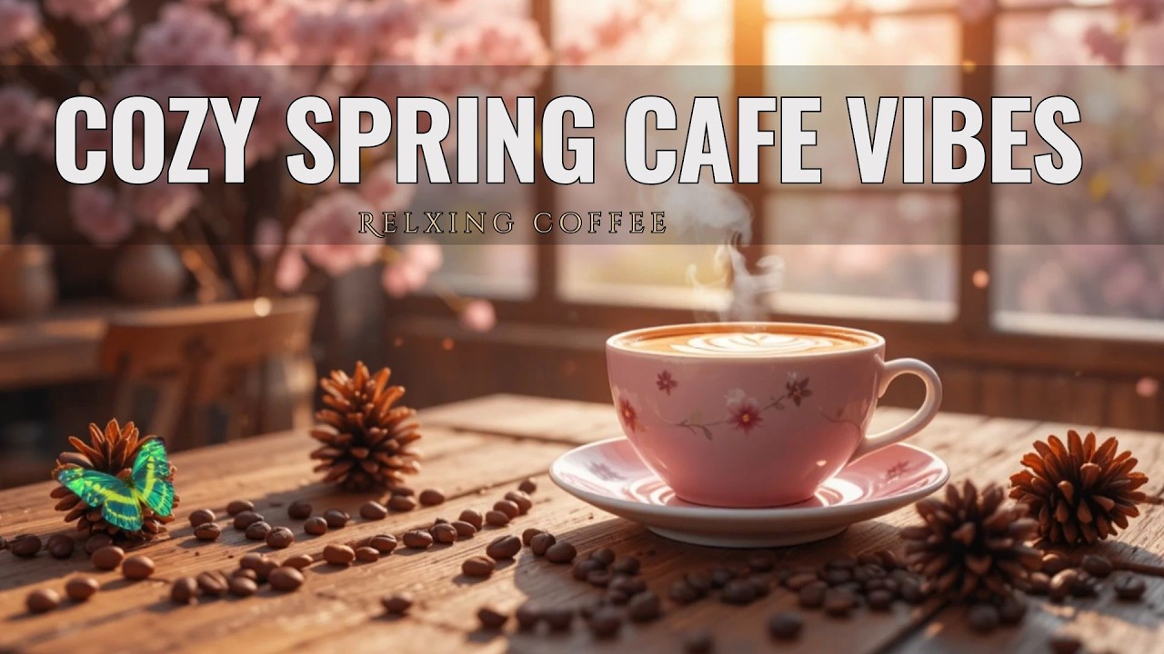 Relaxing Spring Morning Coffee ☕🌸 | Cozy Cafe Ambience with Nature Sounds for Study, Work & Relax
