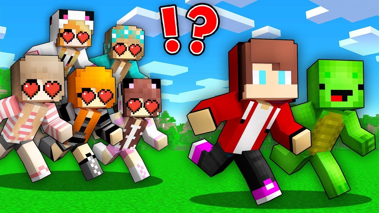 JJ and Mikey SPEEDRUNNERS vs CRAZY LOVE GIRLS Hunter in Minecraft Maizen!