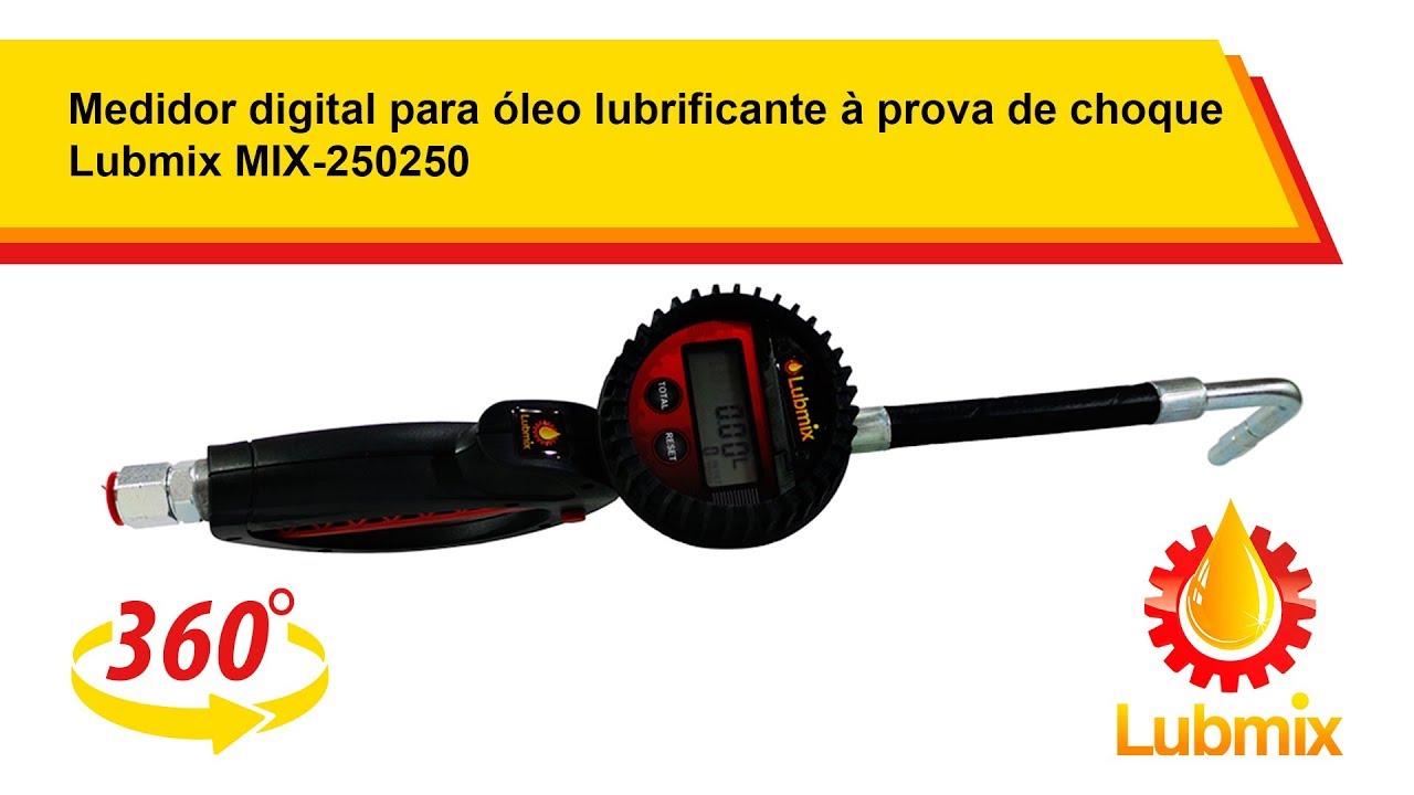 Medidor digital para &oacute;leo lubrificante &agrave; prova de choque Lubmix MIX-250250