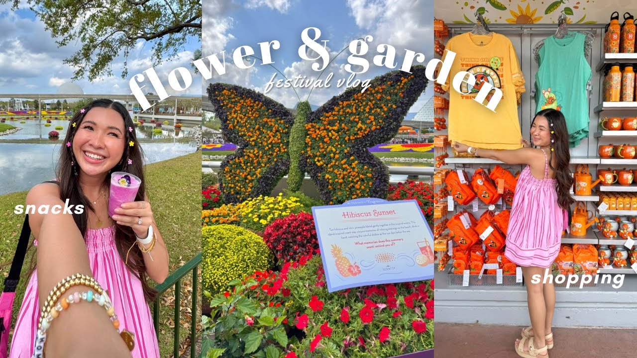 FLOWER & GARDEN VLOG | shopping, pin trading, snacks & haul