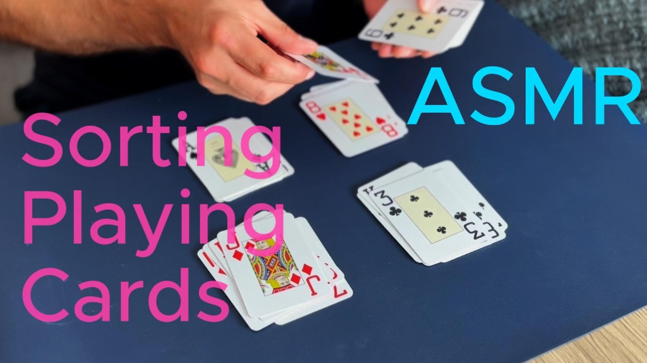 ASMR Playing Card Sorting | 4 Decks in Perfect Order | Relaxing Repetitive Sounds | No Talking