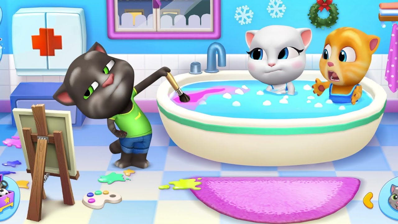 My Talking Tom Friends (iOS, Android) Gameplay Walkthrough (Outfit7) - HD | Mini Games