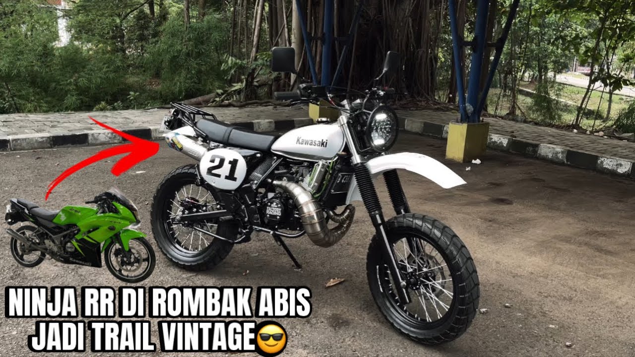 NINJA RR JADI TRAIL VINTAGE || TRAIL NINJA 2tak || Custom trail vintage || motor custom