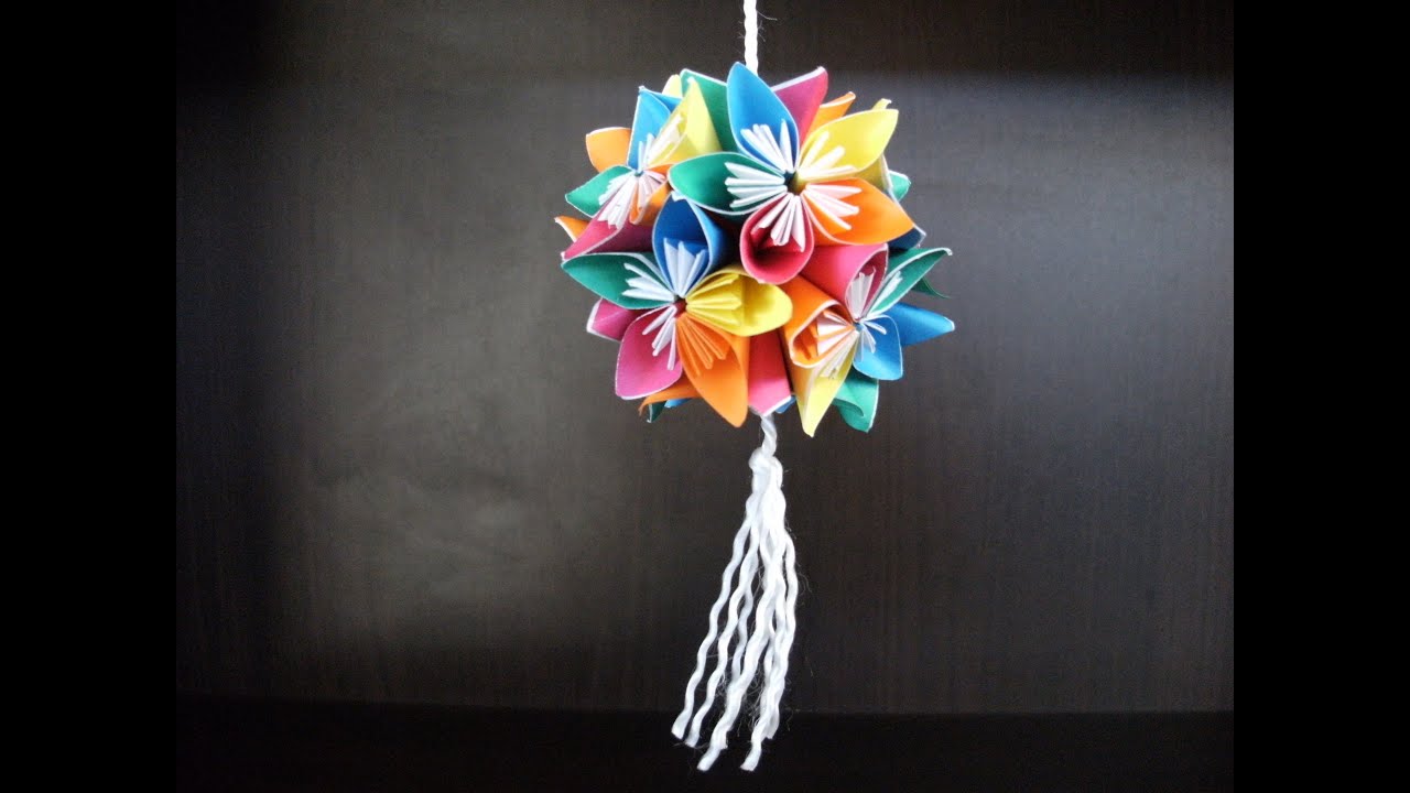 origami 3d - kusudama z kwiat&oacute;w - instrukcja jak wykonać