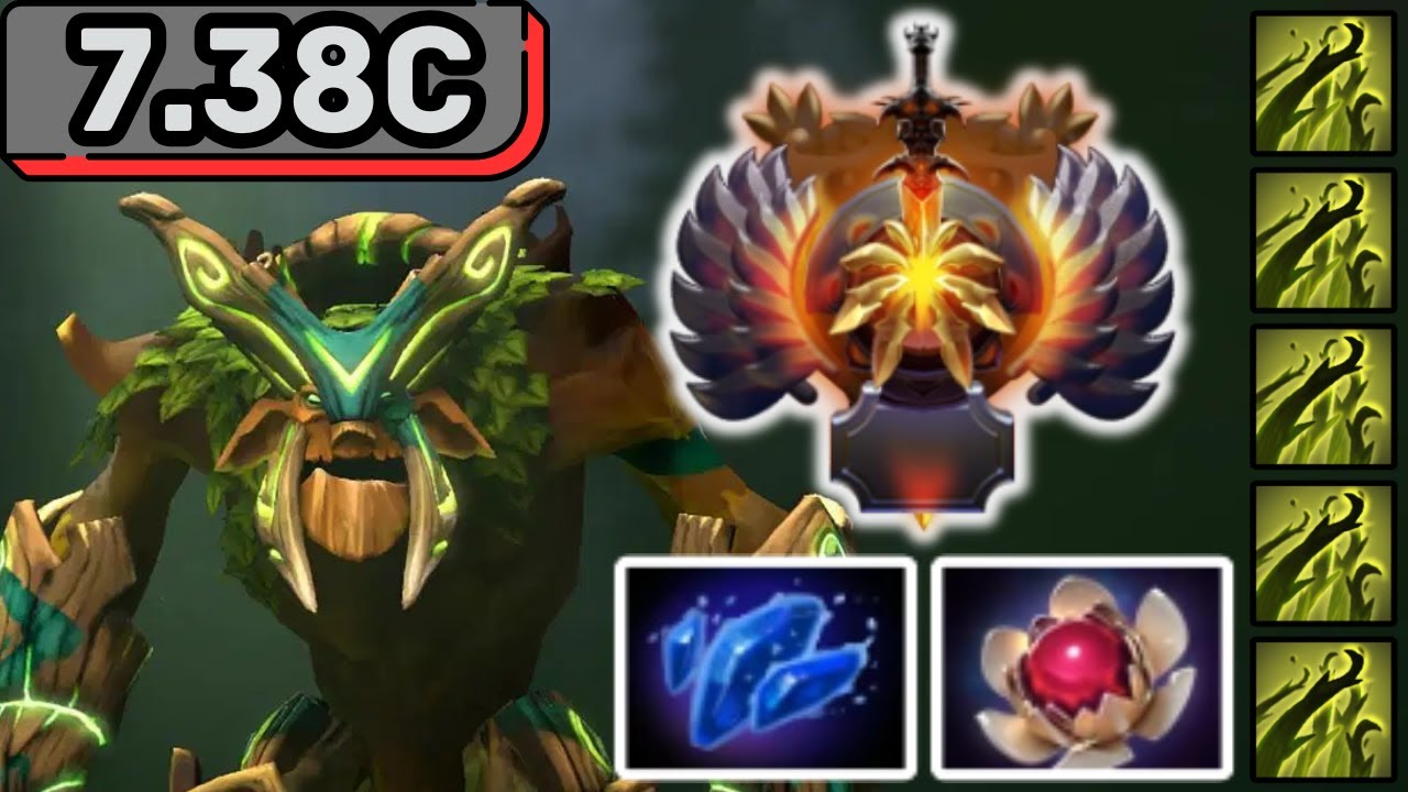IMMORTAL Grandmaster Tier TREANT PROTECTOR Hard Support Gameplay Patch 7.38c - Dota 2 Support